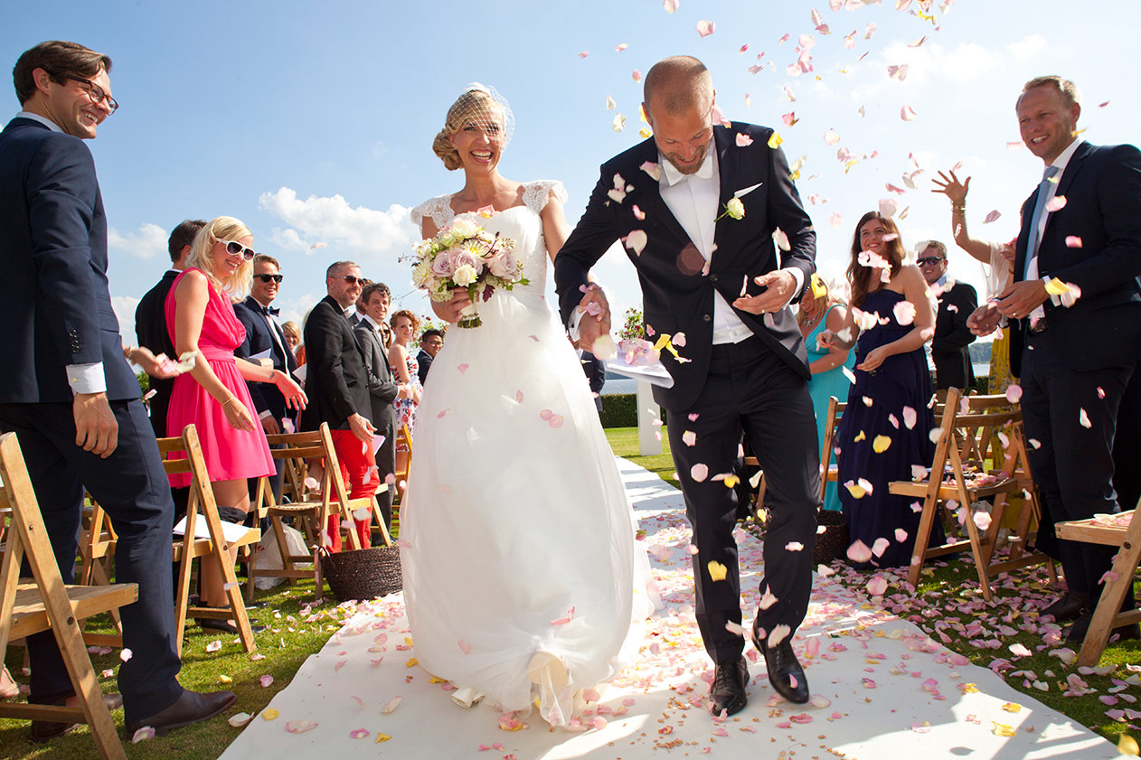 A happy wedding couple